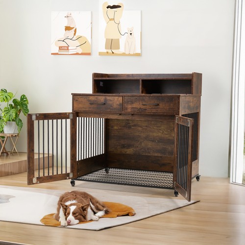Large wooden dog crate pet - wooden,