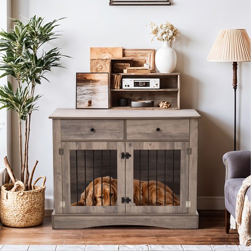 Dog crate end - dog, with