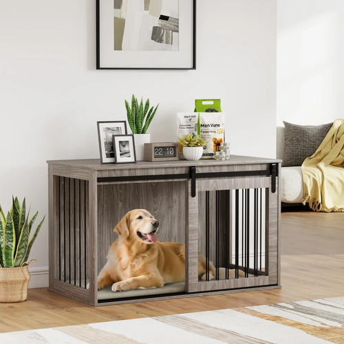 Dog crate side table - side, removable