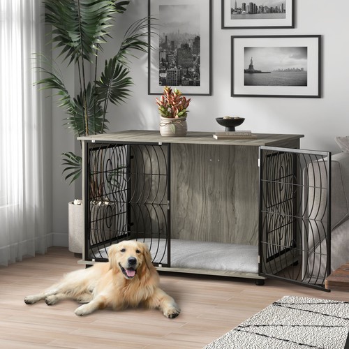 Pawhut dog crate furniture end - crate,
