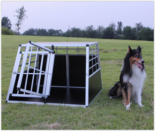 Double dog crate - crate, aluminium