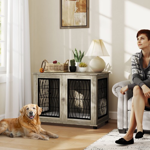 Pawhut dog crate - crate, furniture