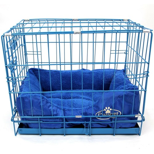 Blue dog cage - dog,